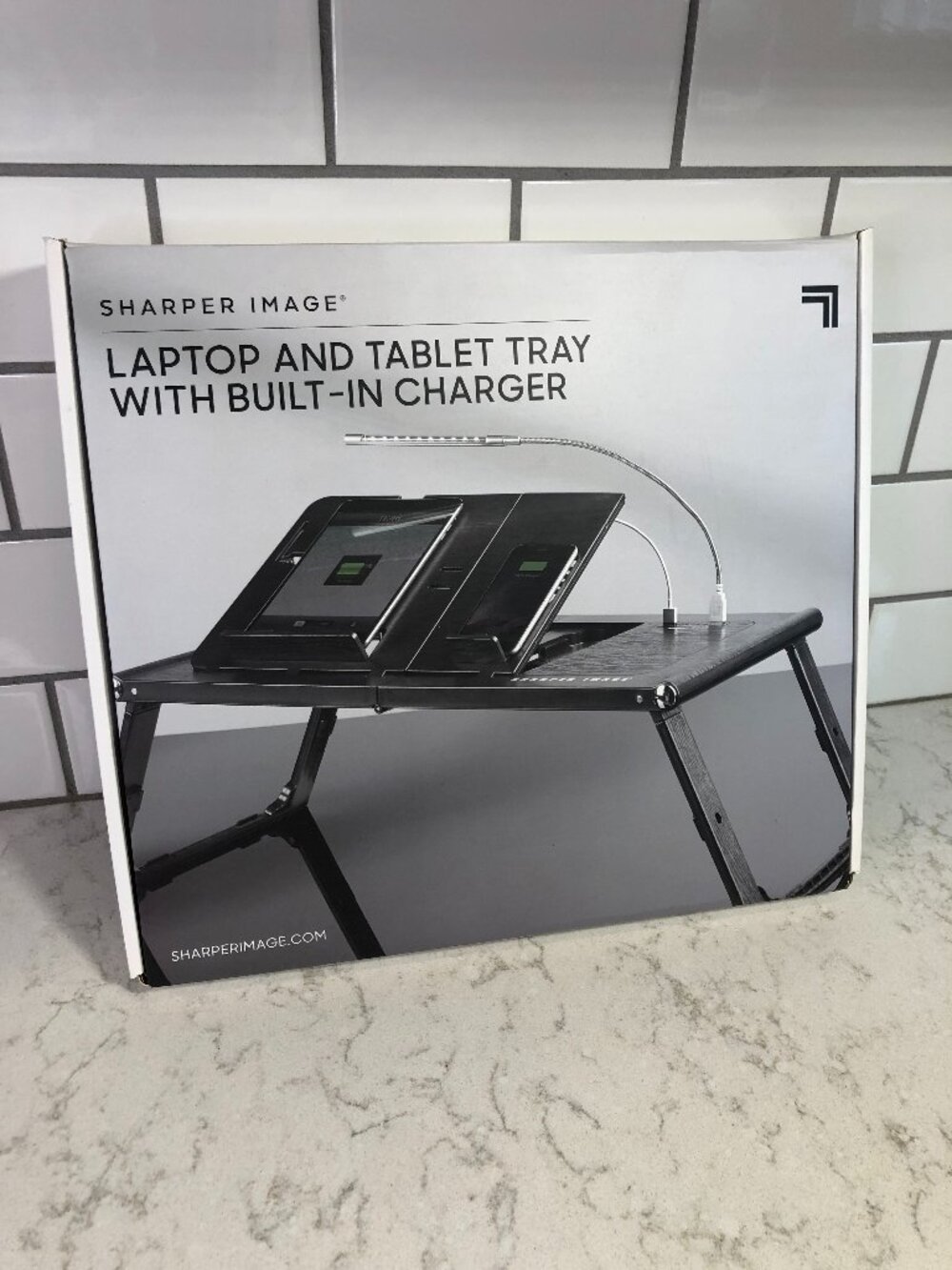Sharper Image Laptop & Tablet Tray With Built-In Charger